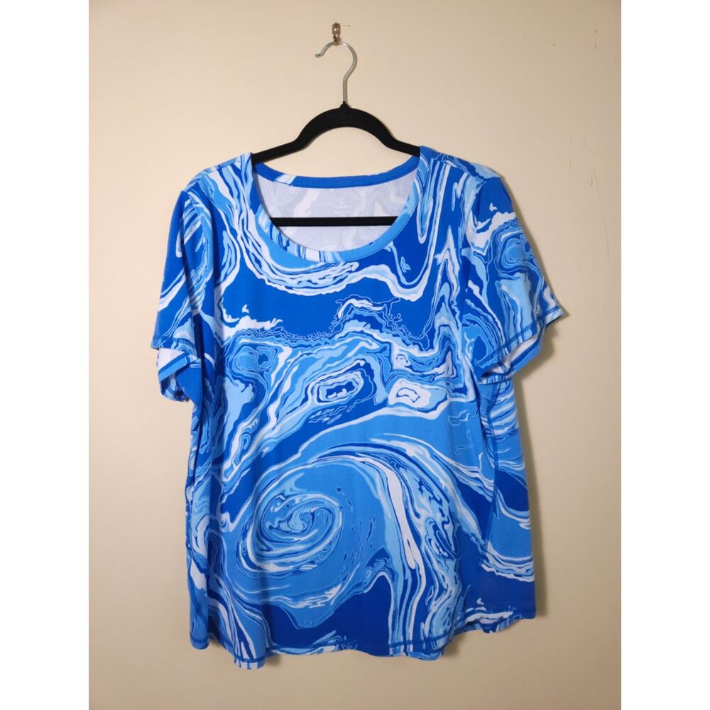 T by Talbots Dynamic Swirls Supersoft Jersey Tee - 1X